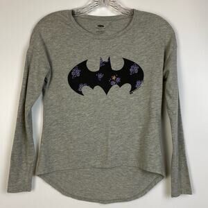 OLD NAVY COLLECTIBLE BATMAN FLORAL LONG SLEEVE TEE SIZE LARGE